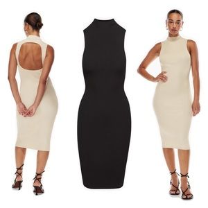 Babaton NWOT Compose Sleeveless Ribbed Sweater Black Dress | Medium